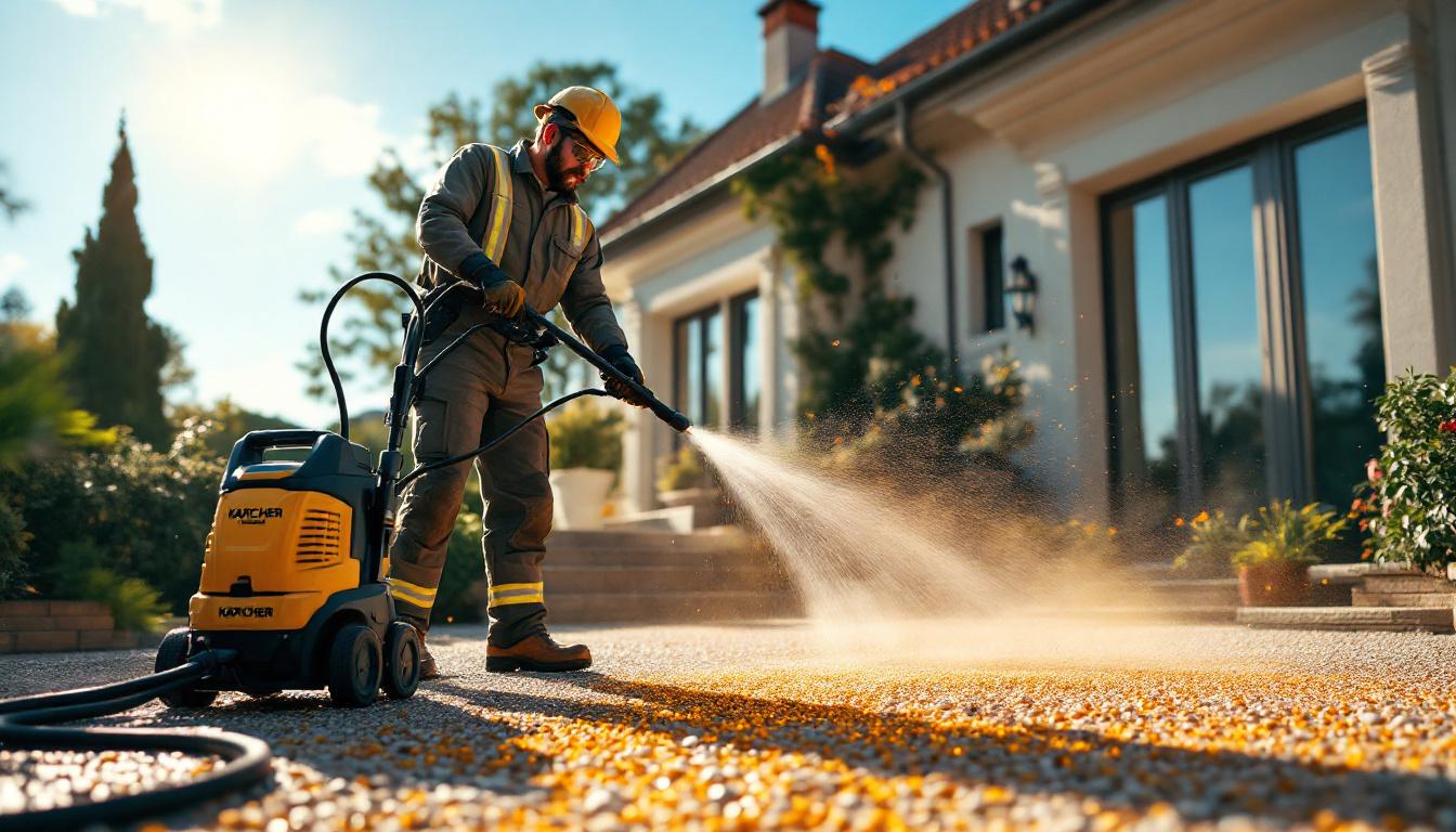 Steinteppich reinigen mit Kärcher